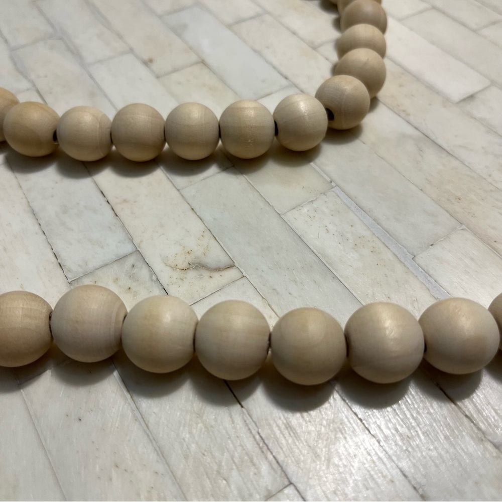 Natural Wooden Bead Decor, 50 inches Long - Picture 3 of 5